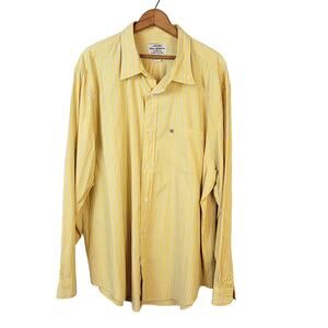 Ralph Lauren Polo Shirt Men's XXL Yellow Green Stripe Classic Preppy Button Up
